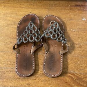 FINAL DAY FLASH SALE!! Laidback London silver beaded leather sandals